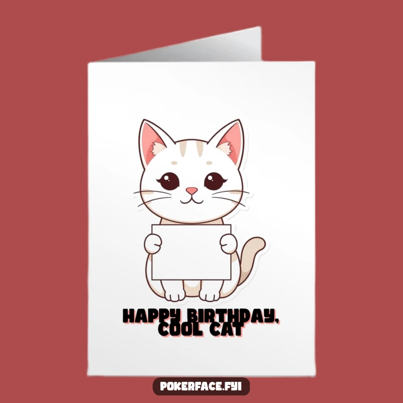 Free Printable Birthday Card: Blank-Faced Cat, Hilarious Downloadable Gift for Unamused Friends!