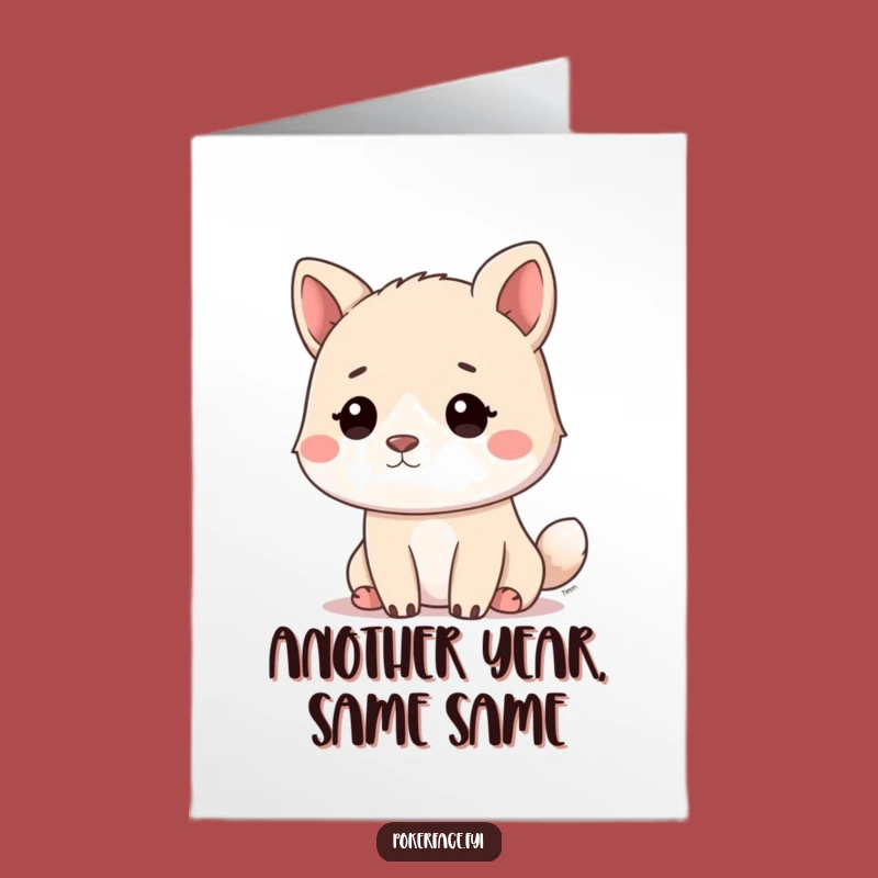 Free Printable Birthday Card: Calm Animal Blank Stare - Funny Downloadable Greeting