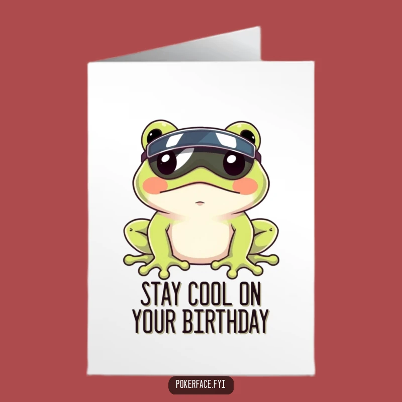 Free Printable Birthday Card: Chill Frog Visor Humor Downloadable Gift!