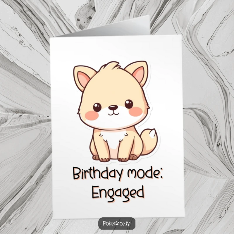 Funny Free Printable Birthday Card: Animal focused intensely with no emotion, delivering a birthday wish. A hilariously stoic downloadable greeting.