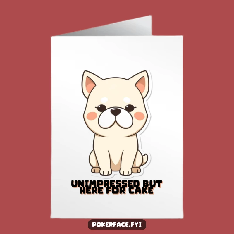 Free Printable Dog Birthday Card: Stoic Pup, Hilarious Blank Face, Downloadable Funny Greeting