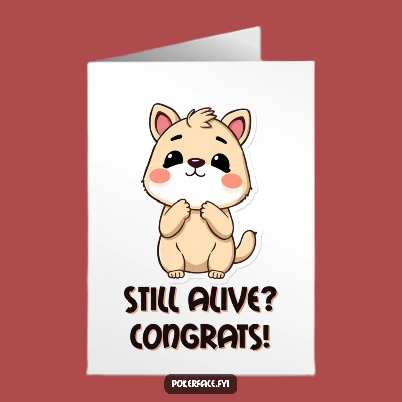 Free Printable Funny Birthday Card: Unimpressed Animal, Hilarious Downloadable Gift for Him or Her
