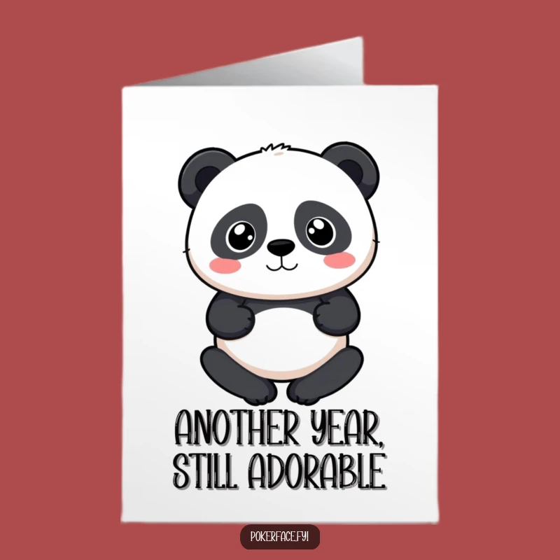 Free Printable Panda Birthday Card - Neutral Expression Panda for a Hilariously Bland Gift