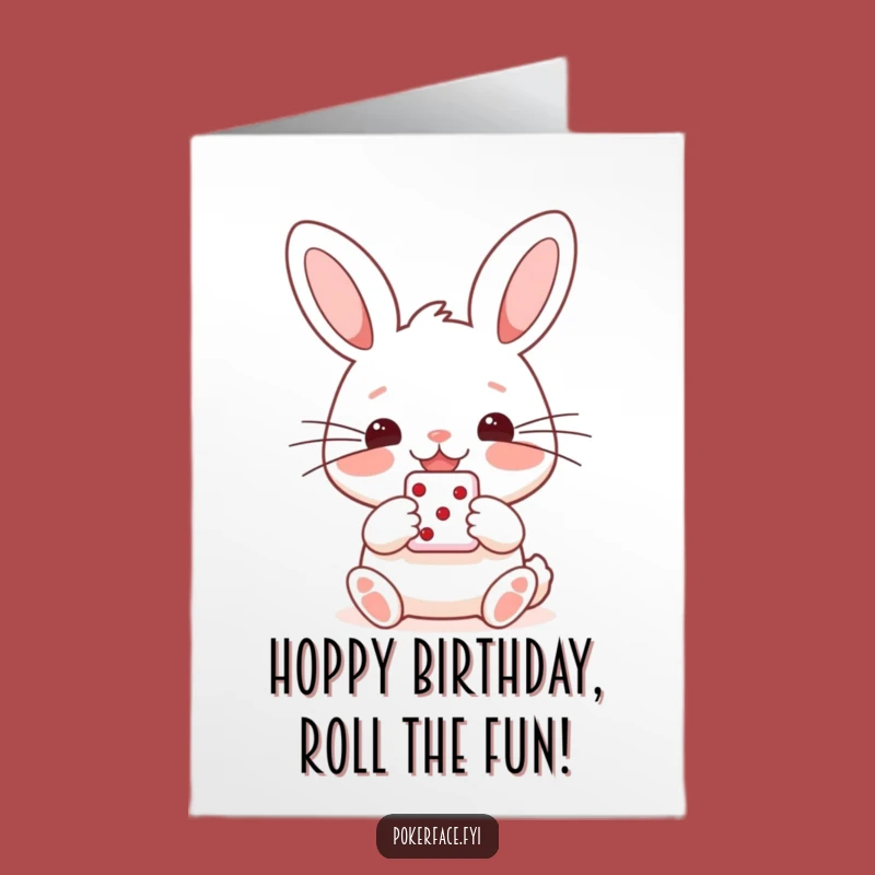 Free Printable Rabbit Birthday Card - Lucky Die, Funny Downloadable Gift for Joy