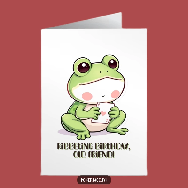 Free Printable Birthday Card: Calm Frog Playing Cards for a Hilarious DIY Gift