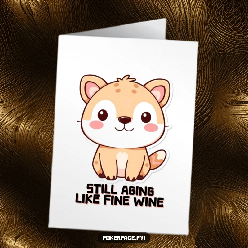 Funny Free Printable Birthday Card: Cute animal with a neutral expression, offering a deadpan birthday wish. A hilariously understated downloadable greeting.