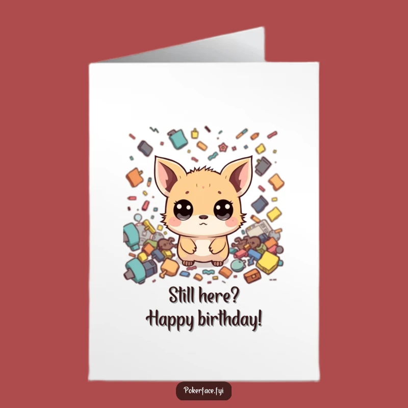 Free Printable Birthday Card: Chaos Commander, Calm Face Greeting, Downloadable Humor