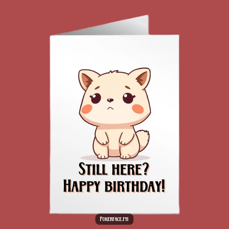 Free Printable Stoic Animal Birthday Card: Funny Impartial Observer Downloadable Gift
