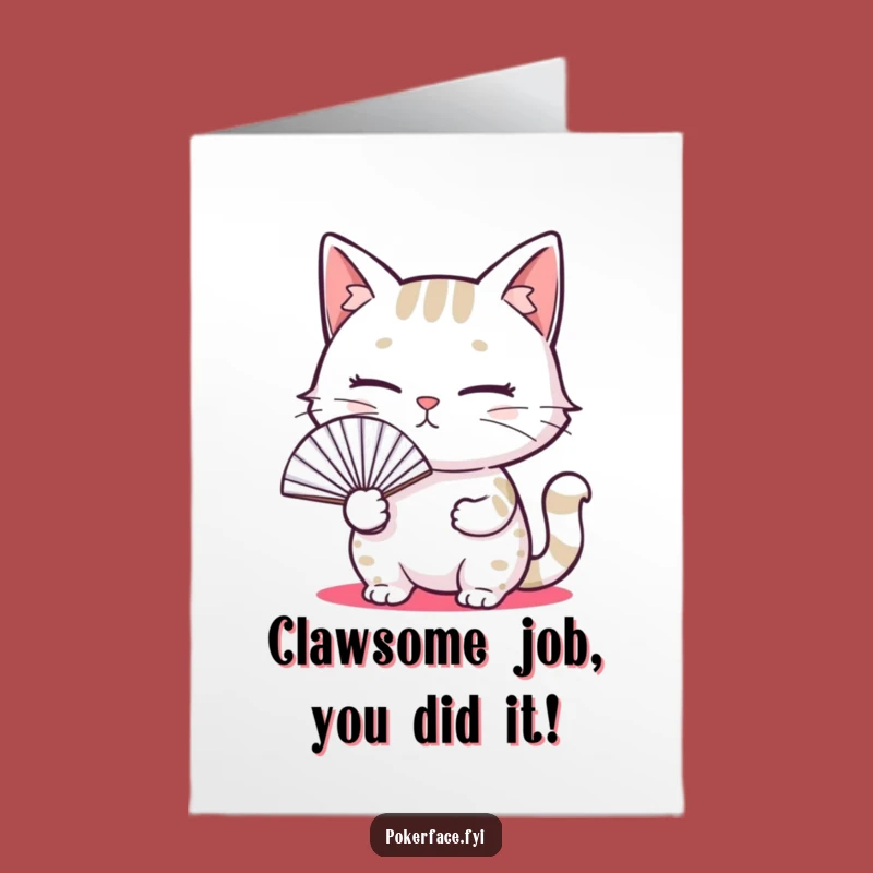 Blank Cat Free Printable Congrats Card - Amusing Downloadable Greeting for Understated Celebrations