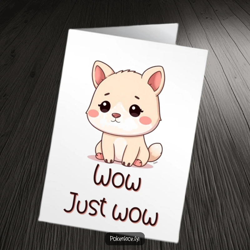 Funny Free Printable Congrats Card: Calm animal with a blank stare congratulating achievements. A downloadable card for an ironically understated celebration.