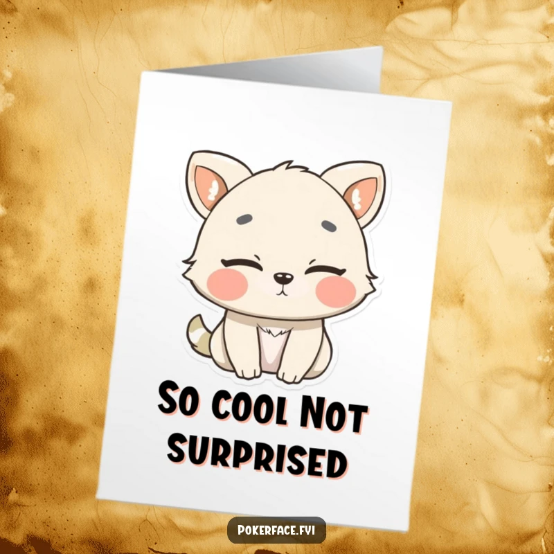 Free Printable Congratulations Card showing an animal slowly blinking, signaling unimpressed 'congratulations' for a humorous effect.