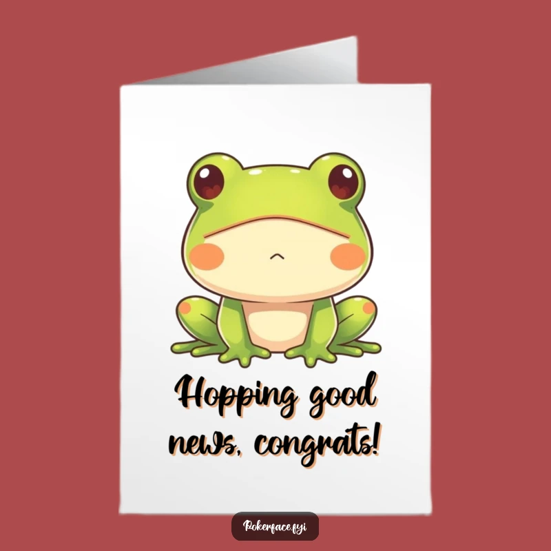 Free Printable Congrats Card: Impassive Frog Celebrates Your Success - Funny Downloadable
