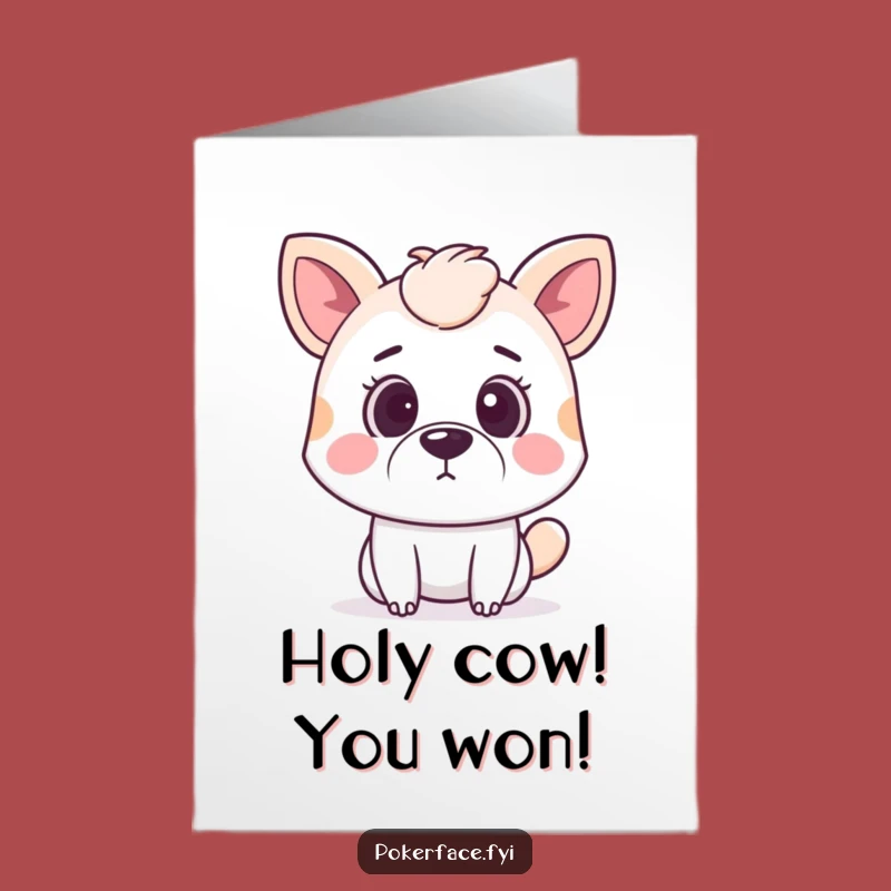 Free Printable Congrats Card: Surprised Animal Neutral Mouth - Funny Downloadable Greeting