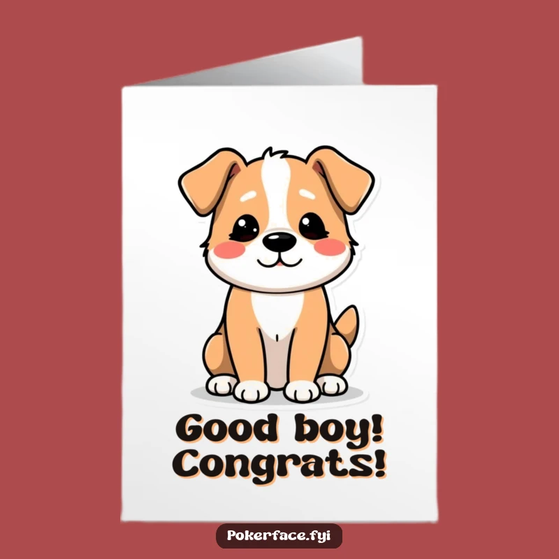 Free Printable Congrats Card: Unexcited Dog Wag - Dry Humor Downloadable!