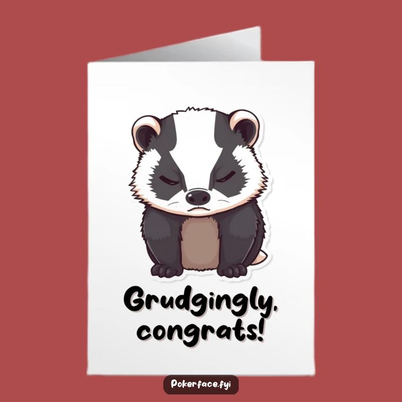 Free Printable Grumpy Badger Congrats Card Funny Downloadable Gift