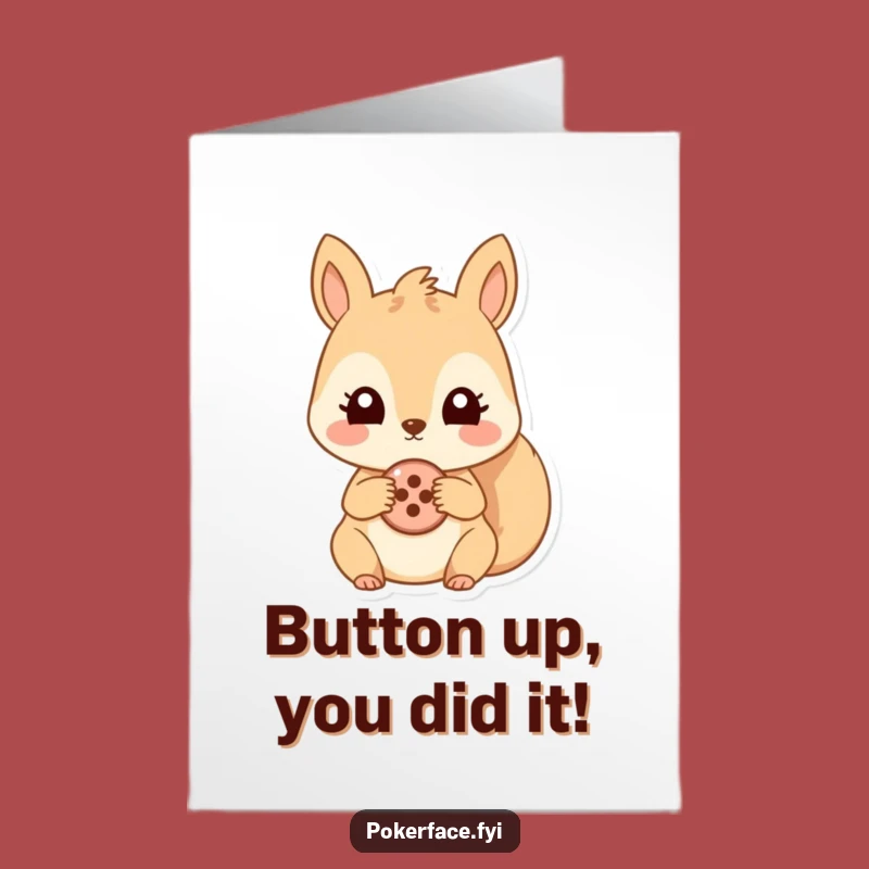 Free Printable Squirrel Button Congrats Card: Hilarious Downloadable Greeting for Any Occasion!