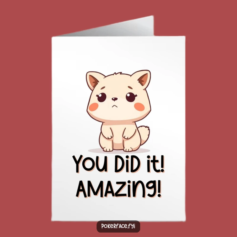 Free Printable Stoic Animal Congrats Card: Funny Unimpressed Observer Downloadable