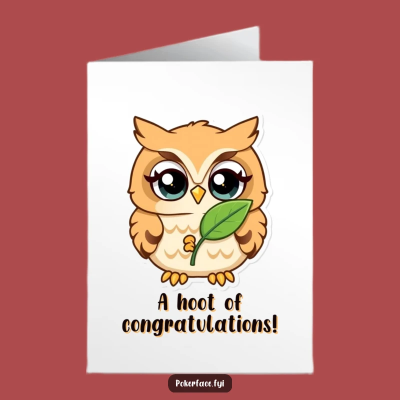 Funny Free Printable Owl Congrats Card - Downloadable Gift for Smart Achievements