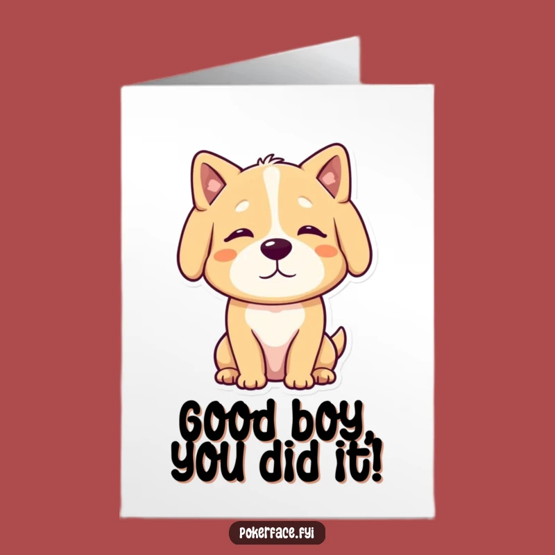 Free Printable Congrats Card: Calm Dog Celebrates, Funny Downloadable Gift