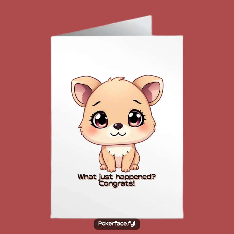 Free Printable Curious Animal Congrats Card: Funny Enigmatic Eyes Downloadable