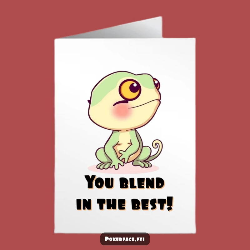 Free Printable Chameleon Card for Congrats - Funny Downloadable Gift for Awkward Victories