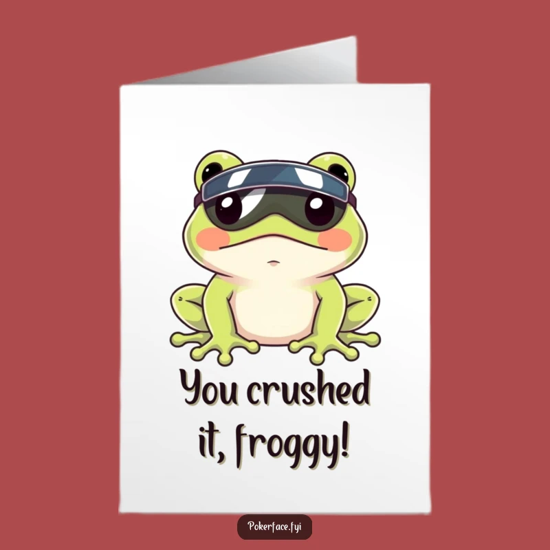 Free Printable Congrats Card: Cool Frog Visor Success Downloadable!