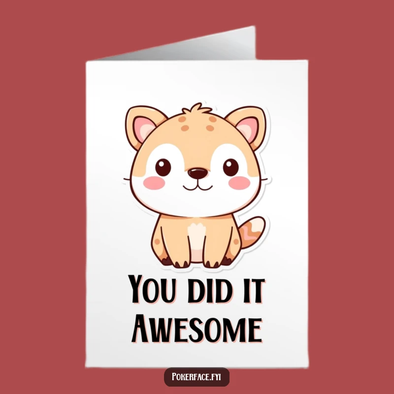 Free Printable Congrats Card: Cute Animal Neutral Face - Funny Downloadable Greeting
