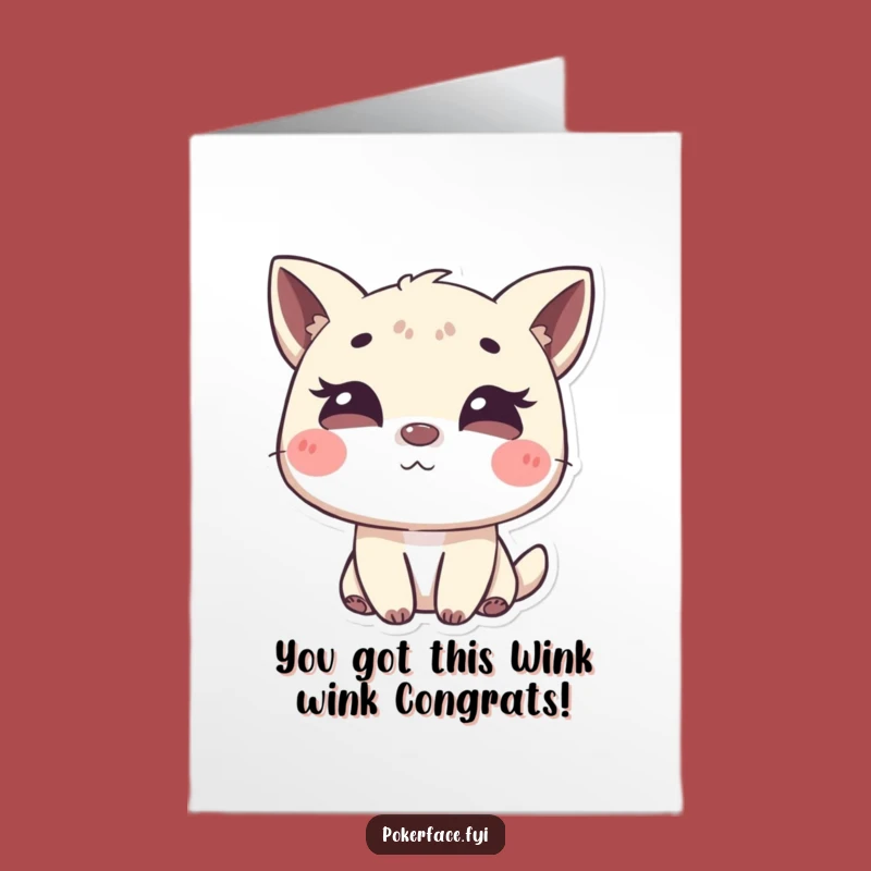Free Printable Congrats Card: Winking Animal Funny Secret Downloadable Gift