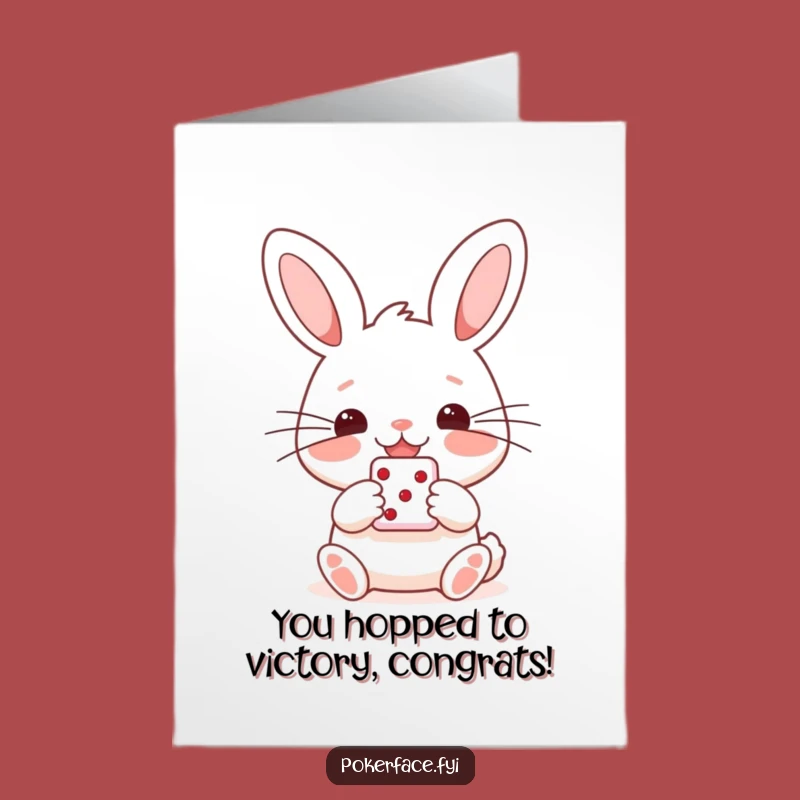 Free Printable Rabbit Congrats Card - Lucky Die, Funny Downloadable for Good Fortune
