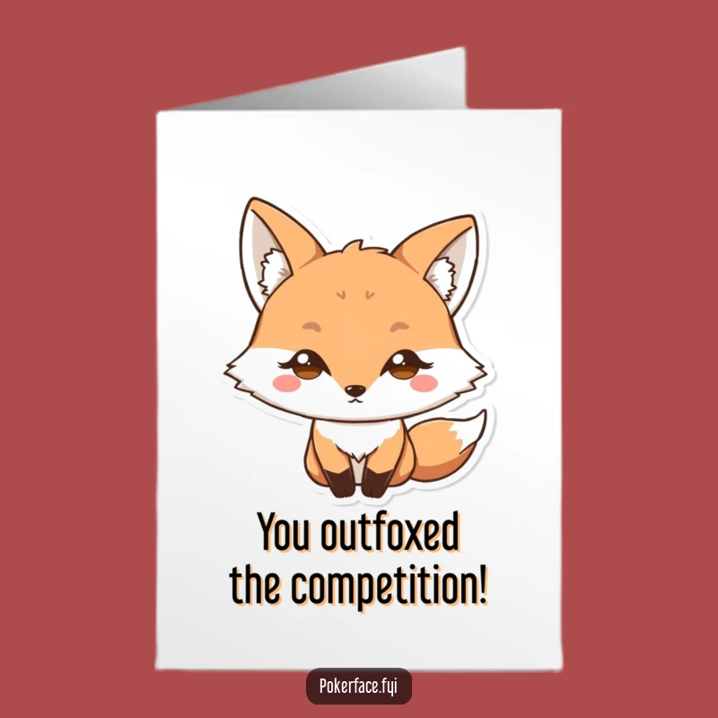 Free Printable Congratulations Card: Wide-Eyed Fox Downloadable Gift for Astonishing Success