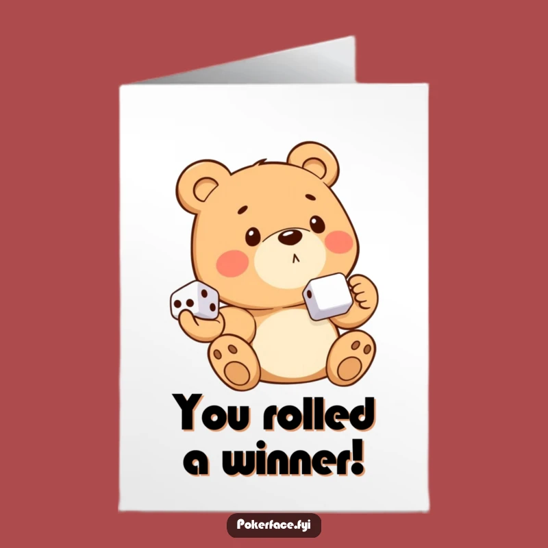 Free Printable Congrats Card: Unemotional Bear Wins Congratulations Funny Downloadable