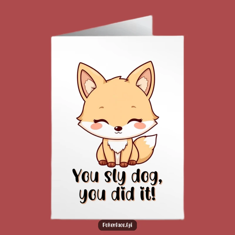 Free Printable Fox Congrats Card: Unfazed Humor for Your Big Achievement