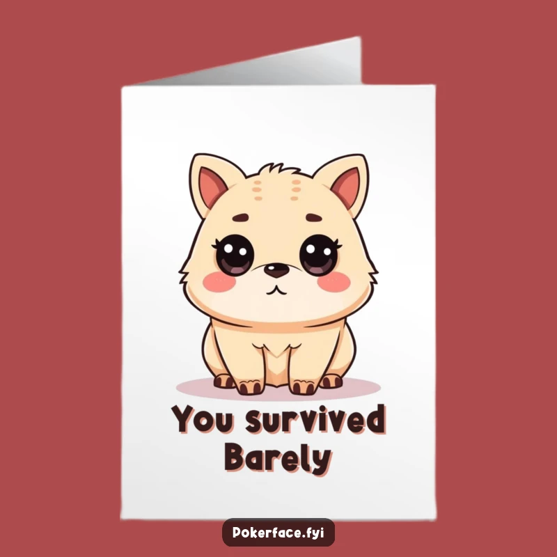 Free Printable Unamused Animal Congrats Card: Funny Level Gaze Downloadable