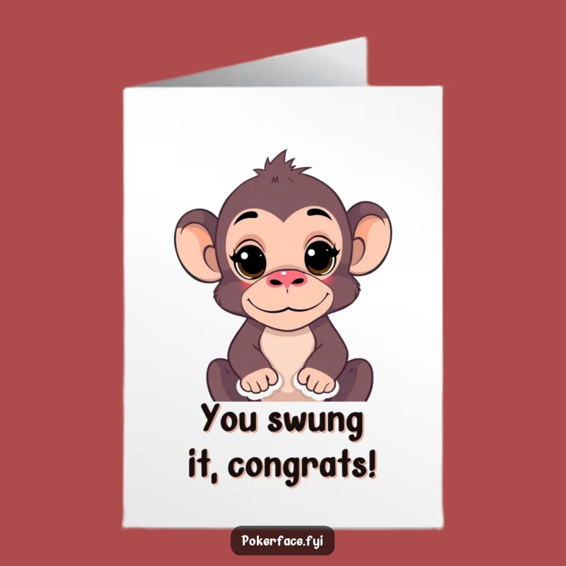 Free Printable Congrats Card: Still Monkey Celebrates Your Win - Funny Downloadable