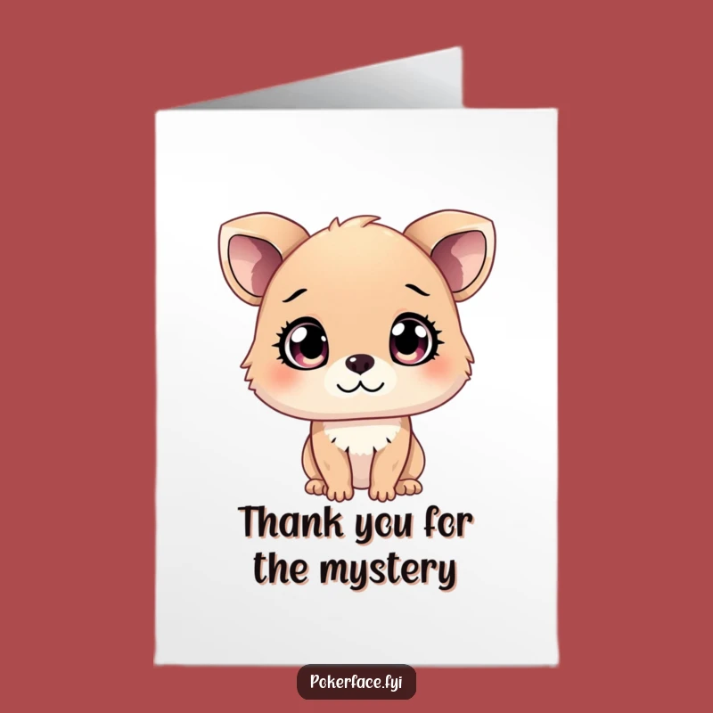 Free Printable Curious Animal Thank You Card: Funny Mysterious Eyes Downloadable