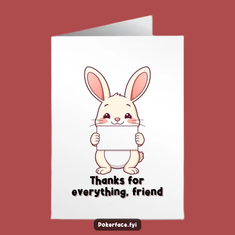 Free Printable Rabbit Thank You Card: Symmetrical Gratitude Downloadable Gift