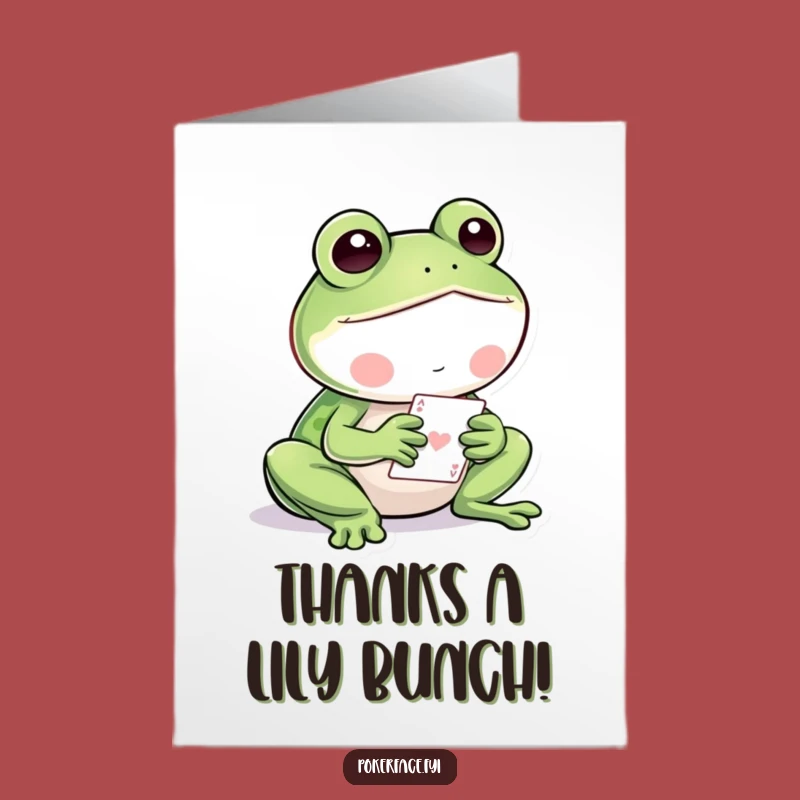 Free Printable Thank You Card: Calm Frog Playing Cards for a Grateful DIY Gift