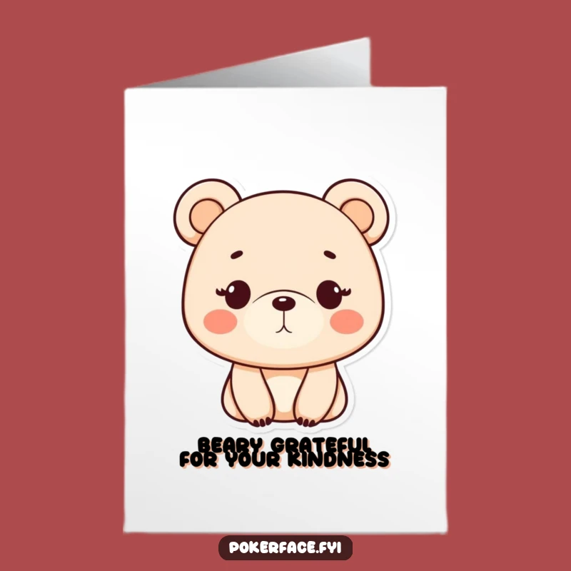 Free Printable Thank You Card: Monotone Bear Thanks Funny Downloadable Gift
