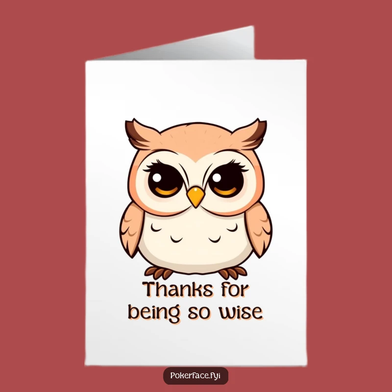 Free Printable Thank You Card: Owl Steady Gaze Humor Downloadable