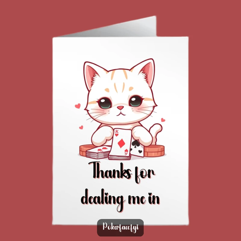 Free Printable Thank You Card: Poker Face Cat Says Thanks Funny Downloadable