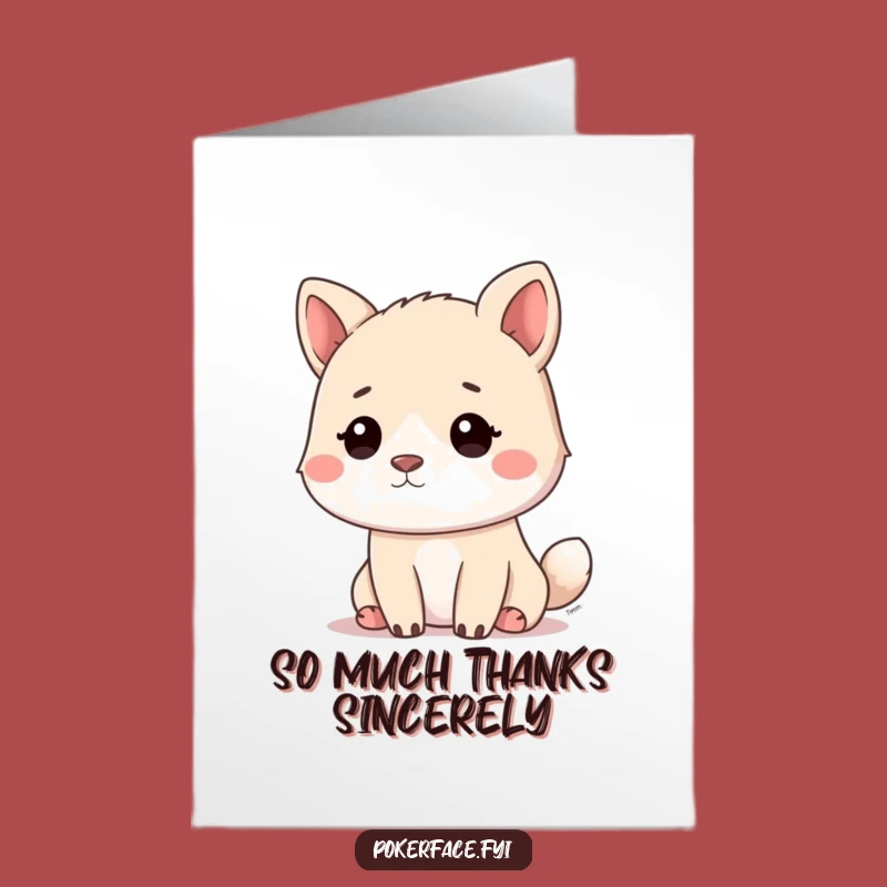 Free Printable Thank You Card: Calm Animal Blank Stare - Funny Downloadable Greeting