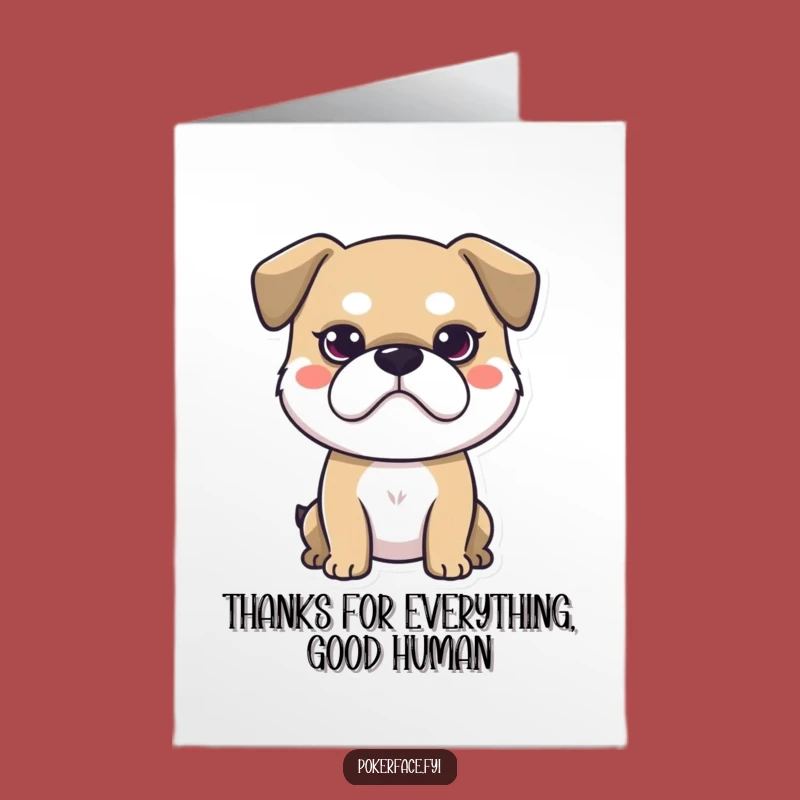 Stoic Dog Free Printable Thank You Card - Funny Downloadable Note for Quiet Appreciation