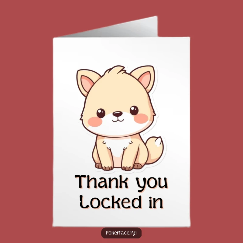 Free Printable Thank You Card: Focused Animal Emotionless - Funny Downloadable Greeting