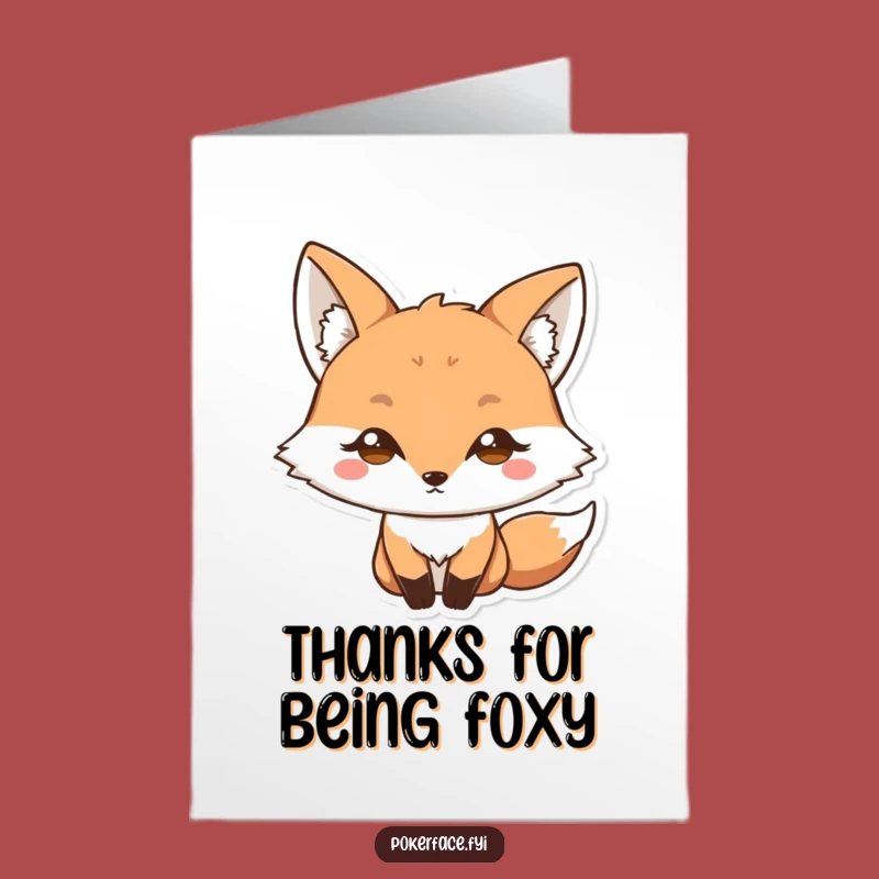 Free Printable Thank You Card: Wide-Eyed Fox Downloadable Gift for Astonished Gratitude
