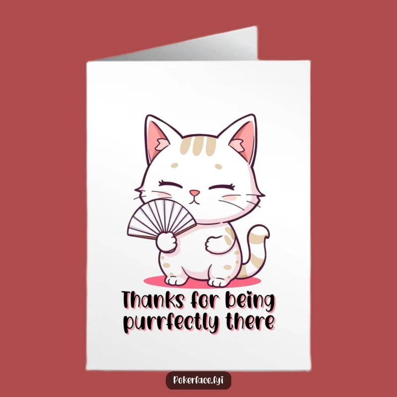 Blank Cat Free Printable Thank You Card - Funny Downloadable Note for Reserved Gratitude