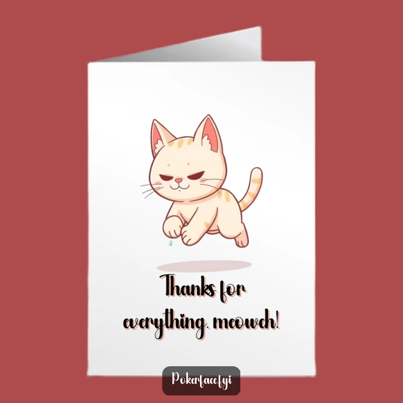 Free Printable Stealth Cat Thank You Card Funny Downloadable Gift