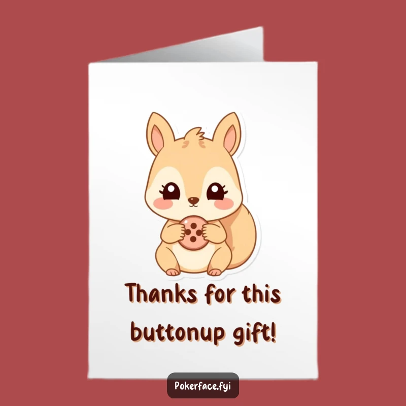 Free Printable Squirrel Button Thank You Card: Downloadable Humor for Gratitude!