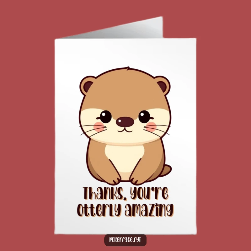 Free Printable Otter Thank You Card: Blank Face Gratitude for a Downloadable Gift