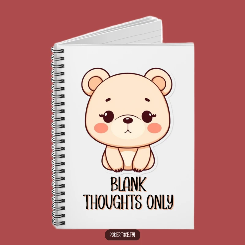 Funny Monotone Bear Notebook - Emotionless Character Journal, Subtle Funny Gift for Notes