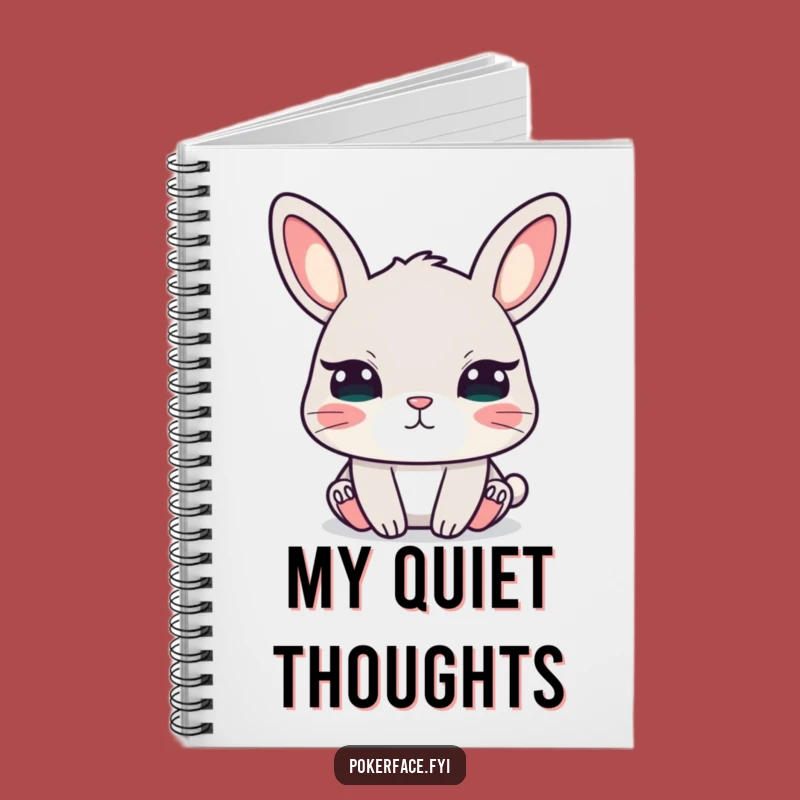 Funny Calm Rabbit Notebook, Unblinking Eyes Bunny Journal, Unique Gift